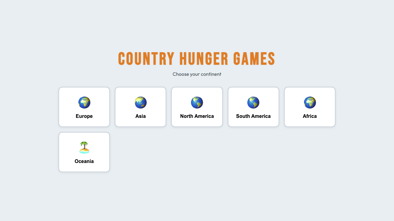 Country Hunger Games gameplay