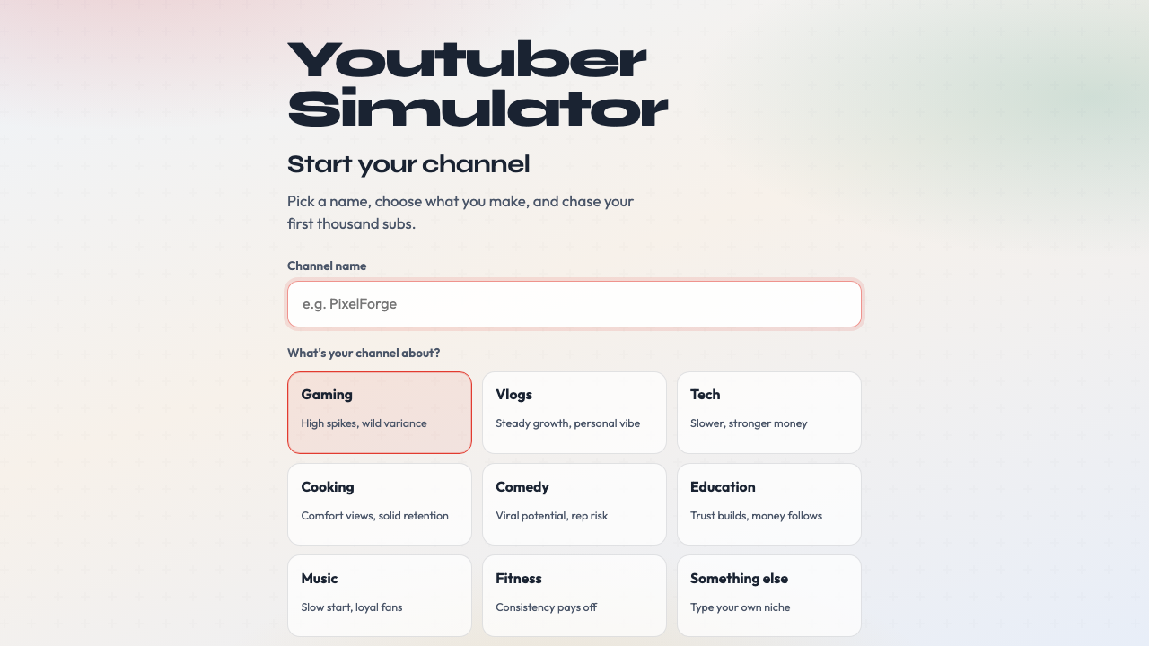 Youtuber Simulator gameplay